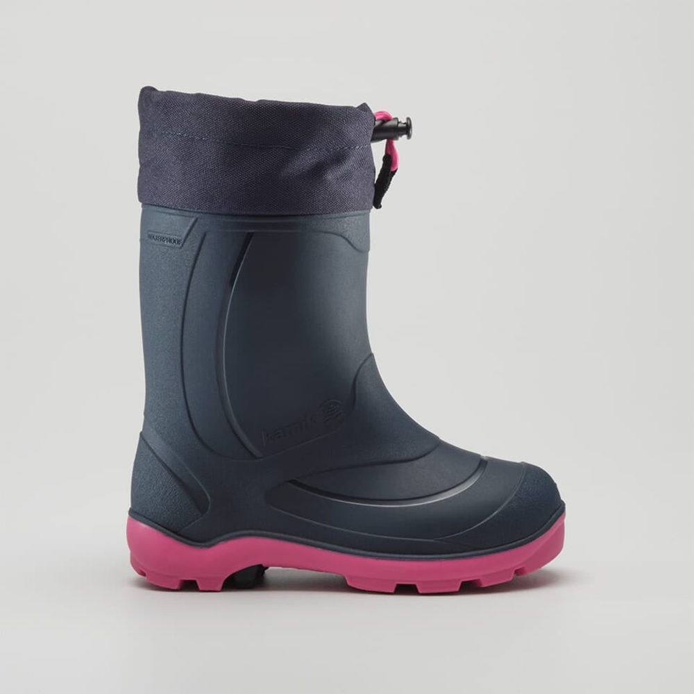Size 2 youth kamik Kids Navy and Pink Snow Boots